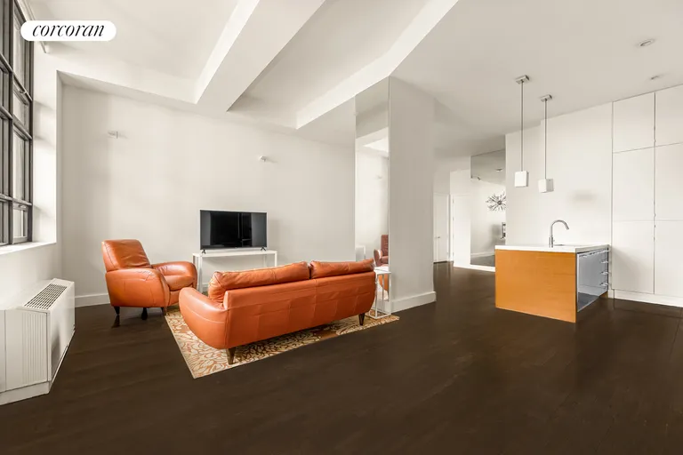 New York City Real Estate | View 360 Furman Street, 1020 | Living Room Open Loft | View 12