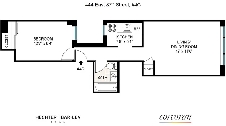 444 East 87th Street, 4C | floorplan | View 9