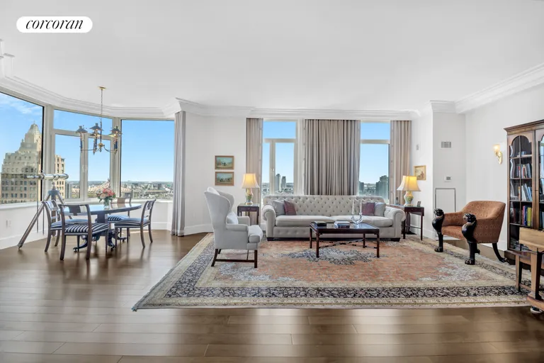 New York City Real Estate | View 400 East 51st Street, 25A | Living & Bay | View 2