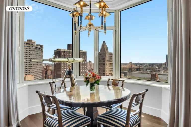 New York City Real Estate | View 400 East 51st Street, 25A | Living Bay Window | View 4