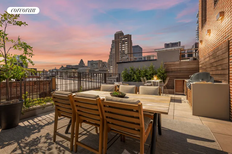 New York City Real Estate | View 10 Greene Street, PENTHOUSE | Outdoor Kitchen Terrace | View 6