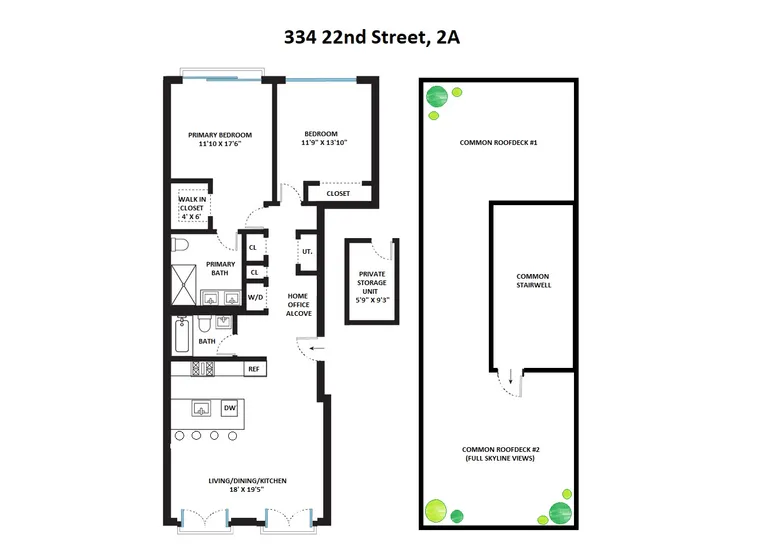 334 22nd Street, 2A | floorplan | View 11