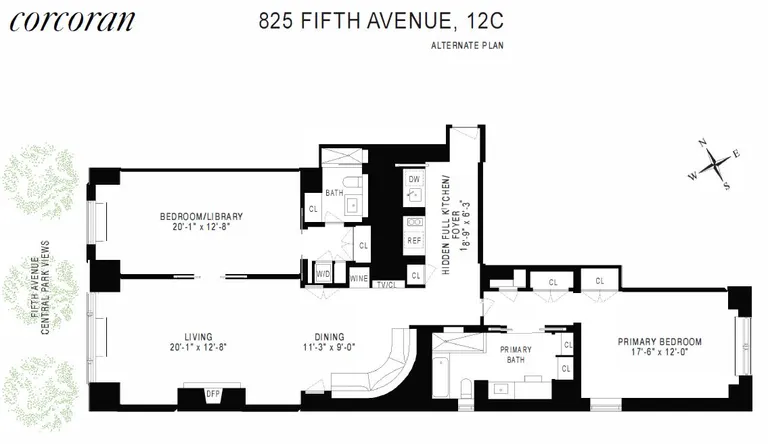 825 Fifth Avenue, 12C | floorplan | View 13