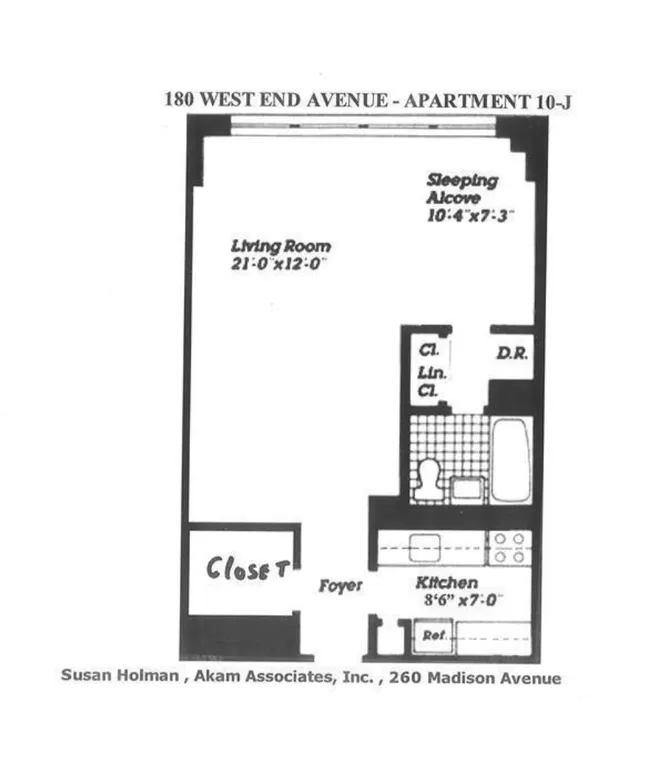 180 West End Avenue, 10J | floorplan | View 14