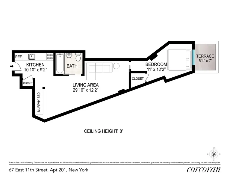 67 East 11th Street, 201 | floorplan | View 9