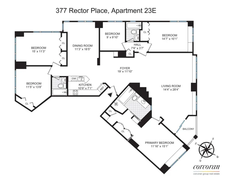 377 Rector Place, 23E | floorplan | View 14