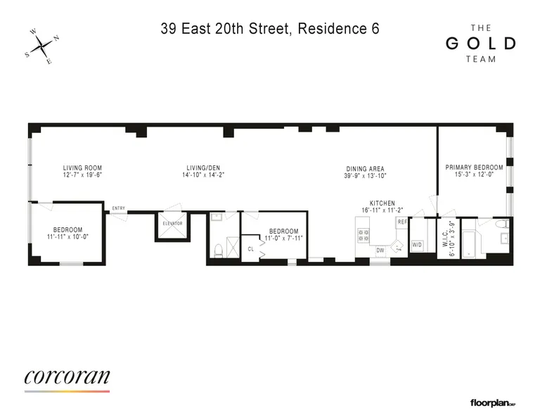 39 East 20th Street, 6FLLOFT | floorplan | View 14