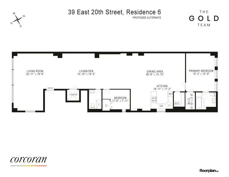 39 East 20th Street, 6FLLOFT | floorplan | View 15