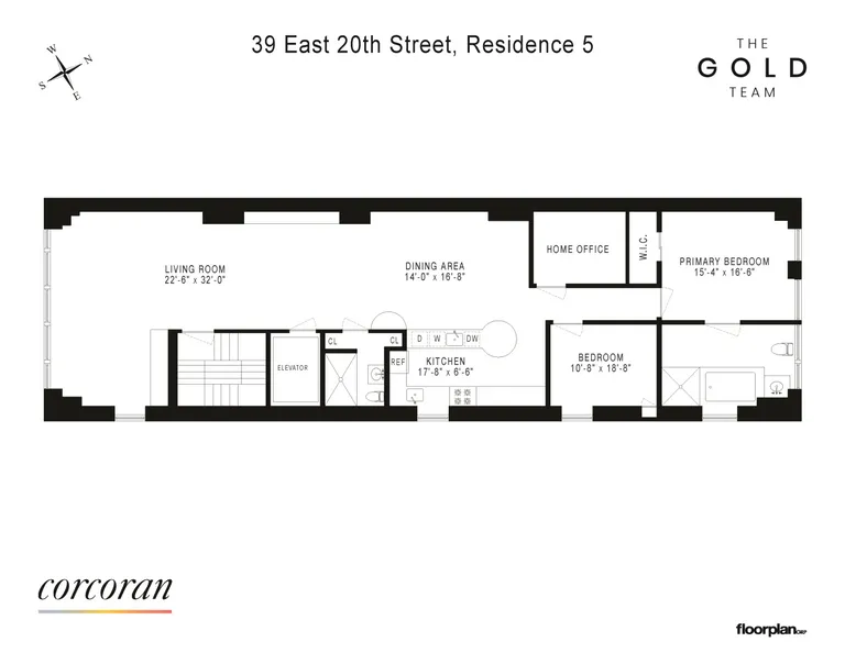 39 East 20th Street, 5FLLOFT | floorplan | View 8