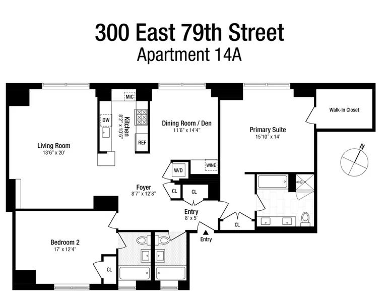 300 East 79th Street, 14A | floorplan | View 14