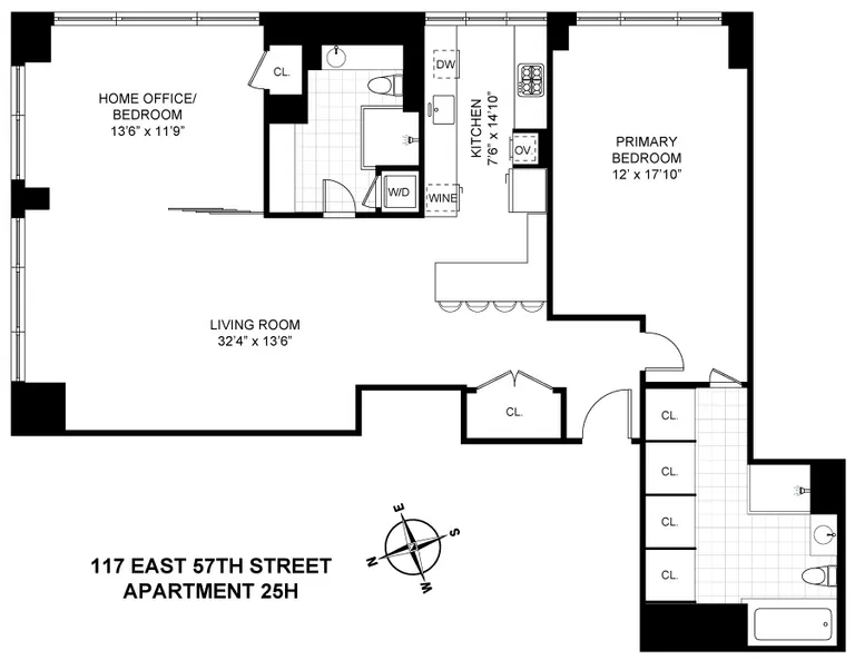 117 East 57th Street, 25H | floorplan | View 14