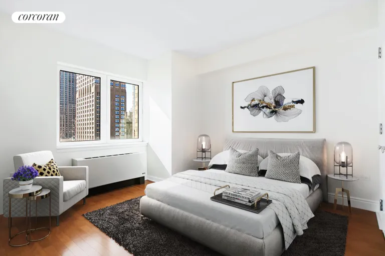 New York City Real Estate | View 425 Fifth Avenue, 24D | Virtual Staged Bedroom | View 4
