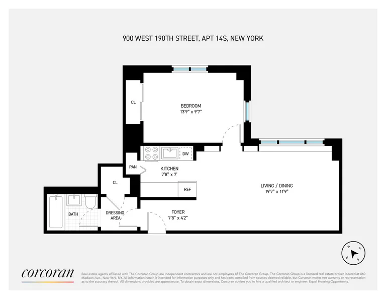 900 West 190th Street, 14S | floorplan | View 11