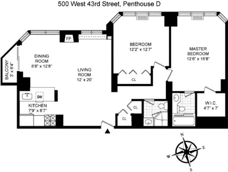 500 West 43rd Street, PHD | floorplan | View 13