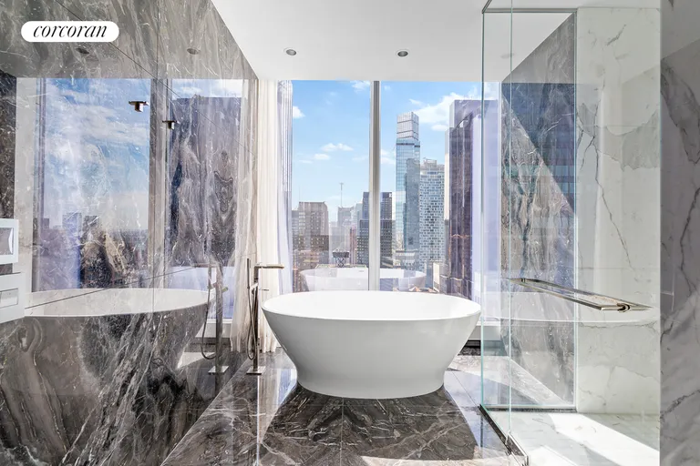 New York City Real Estate | View 217 West 57th Street, 43C | Primary Bathroom | View 9