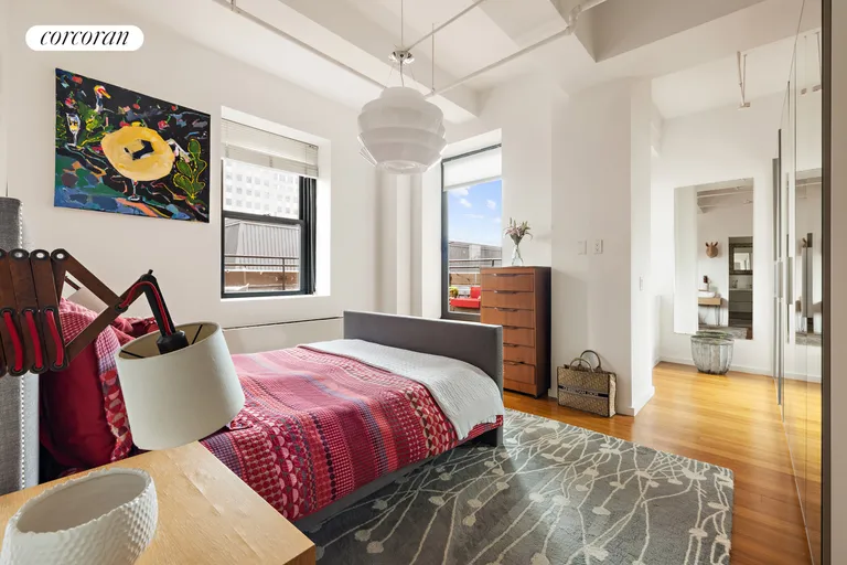 New York City Real Estate | View 365 Bridge Street, 13I | Primary Bedroom with Terrace Access | View 8