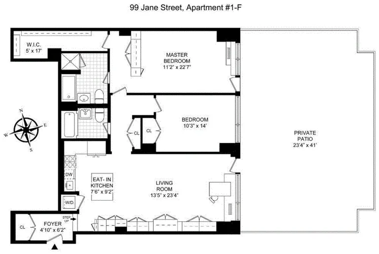 99 Jane Street, 1F | floorplan | View 12