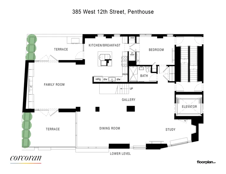 385 West 12th Street, PHW | floorplan | View 18