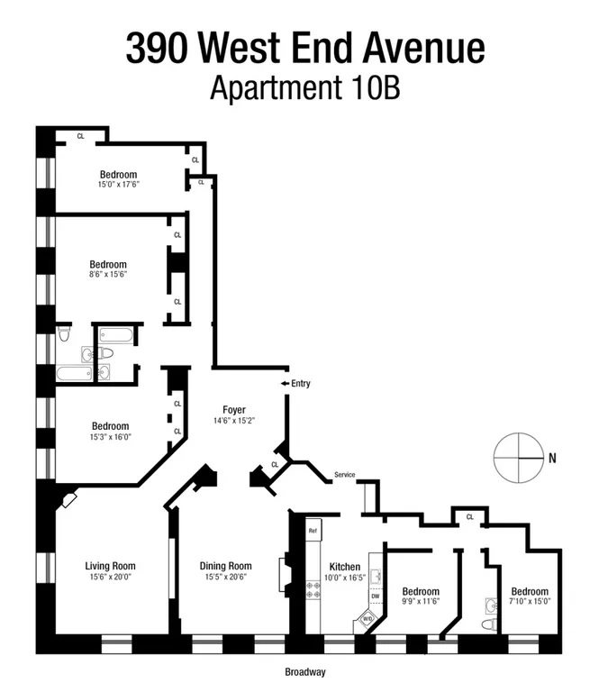 390 West End Avenue, 10B | floorplan | View 12