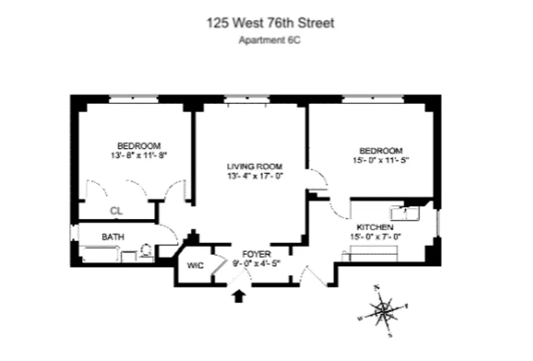125 West 76th Street, 6C | floorplan | View 9