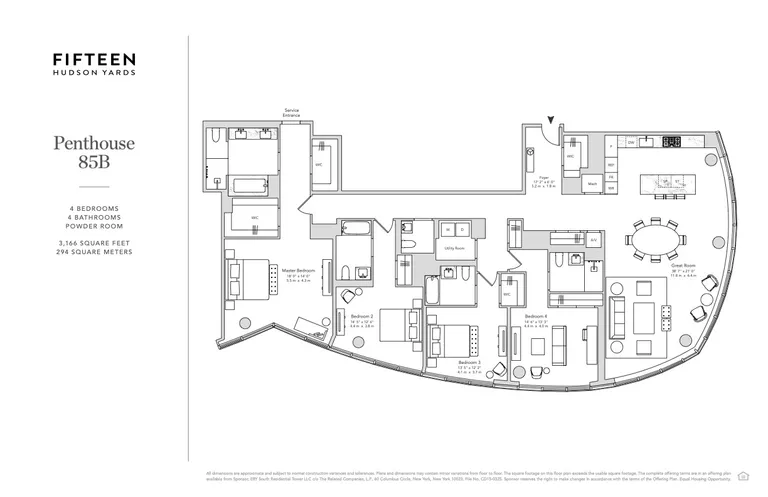 15 Hudson Yards, PH85B | floorplan | View 9