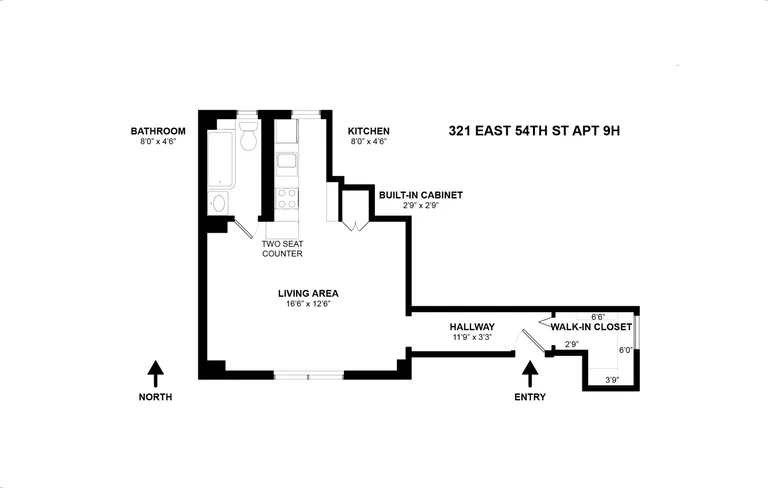 321 East 54th Street, 9H | floorplan | View 11