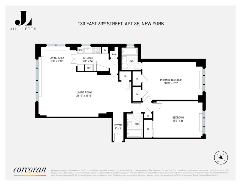 130 East 63rd Street, 8E | floorplan | View 13