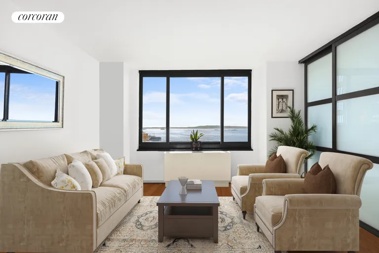 New York City Real Estate | View 200 Rector Place, 20E | Living Room | View 3
