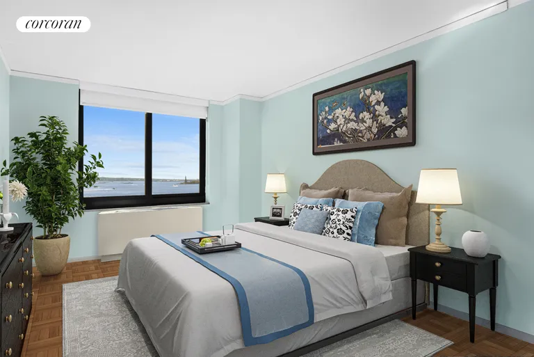 New York City Real Estate | View 200 Rector Place, 20E | Primary Bedroom | View 4