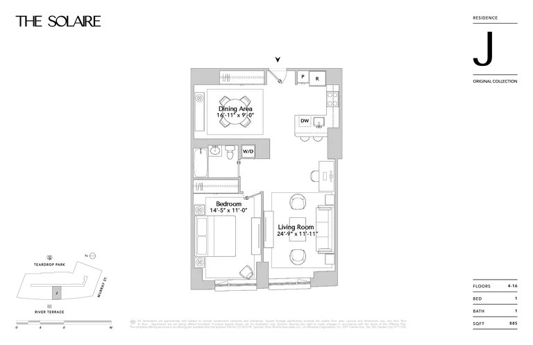 20 River Terrace, 4J | floorplan | View 7