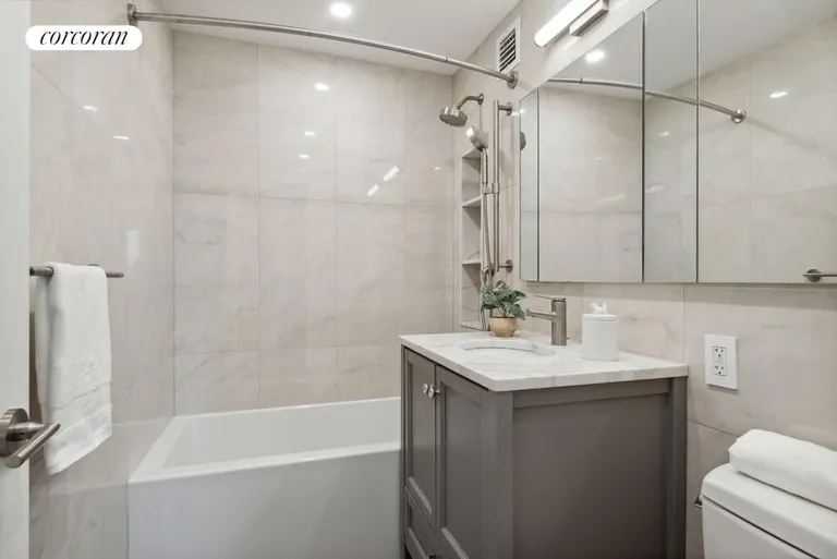 New York City Real Estate | View 531 Main Street, 1310 | Primary Bathroom | View 4