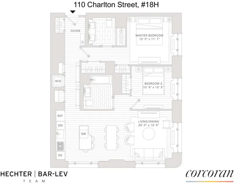 110 Charlton Street, 18H | floorplan | View 9