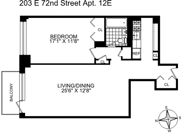 203 East 72nd Street, 12E | floorplan | View 7