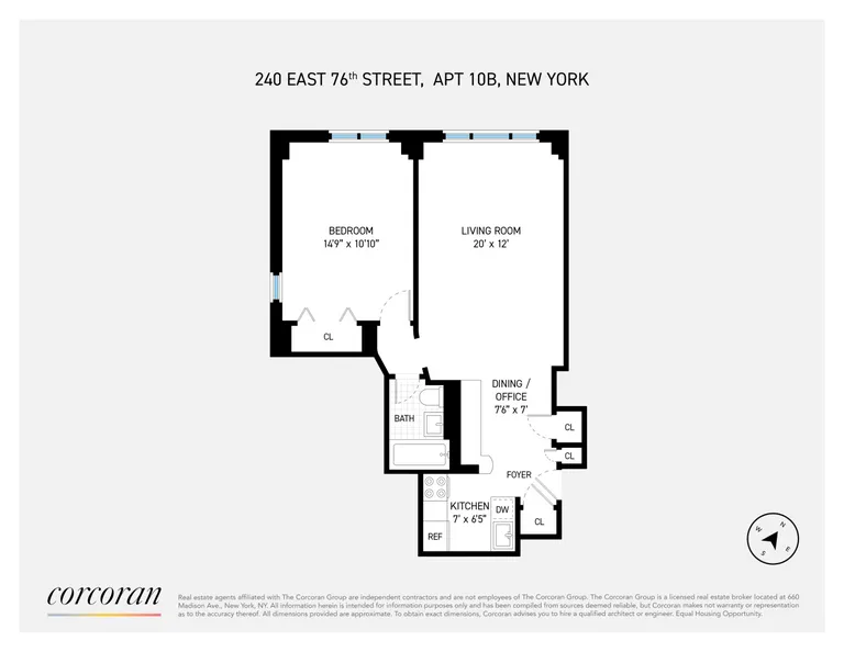 240 East 76th Street, 10B | floorplan | View 6