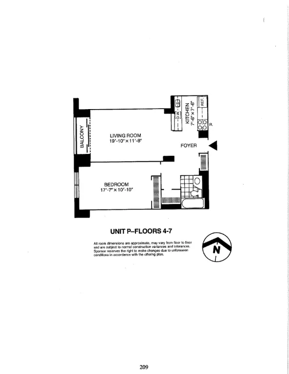 380 Rector Place, 4P | floorplan | View 9