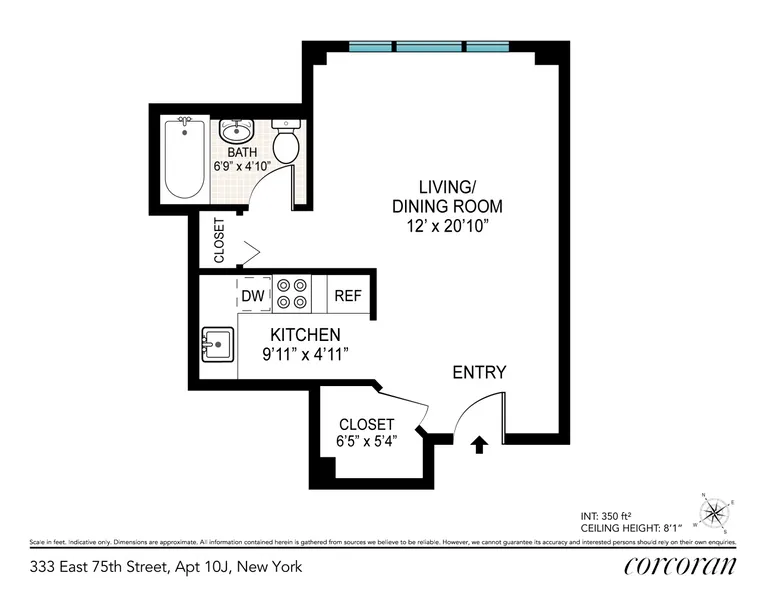 333 East 75th Street, 10J | floorplan | View 8