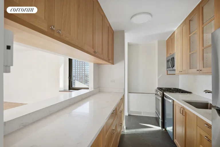 New York City Real Estate | View 531 Main Street, 1404 | Kitchen | View 2