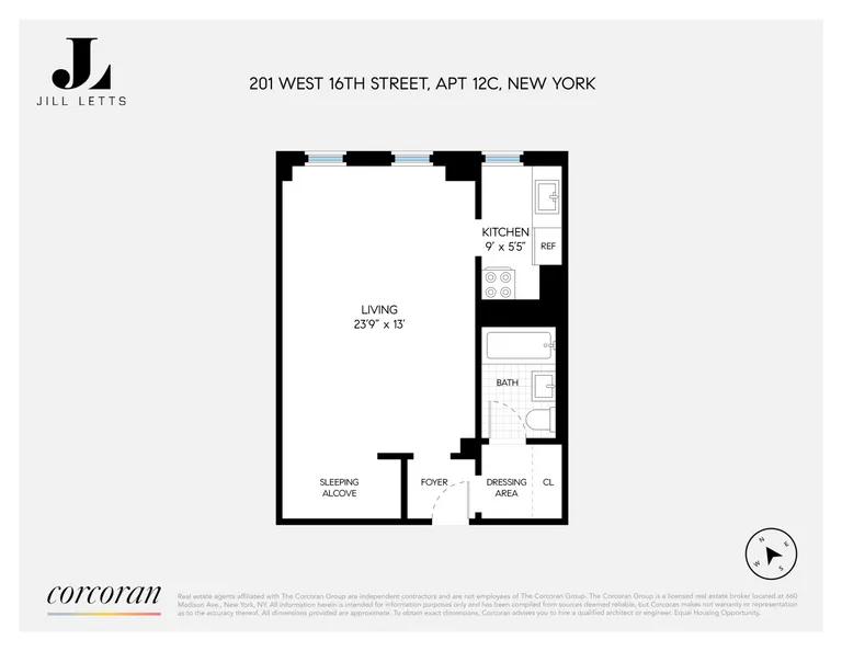 201 West 16th Street, 12C | floorplan | View 10
