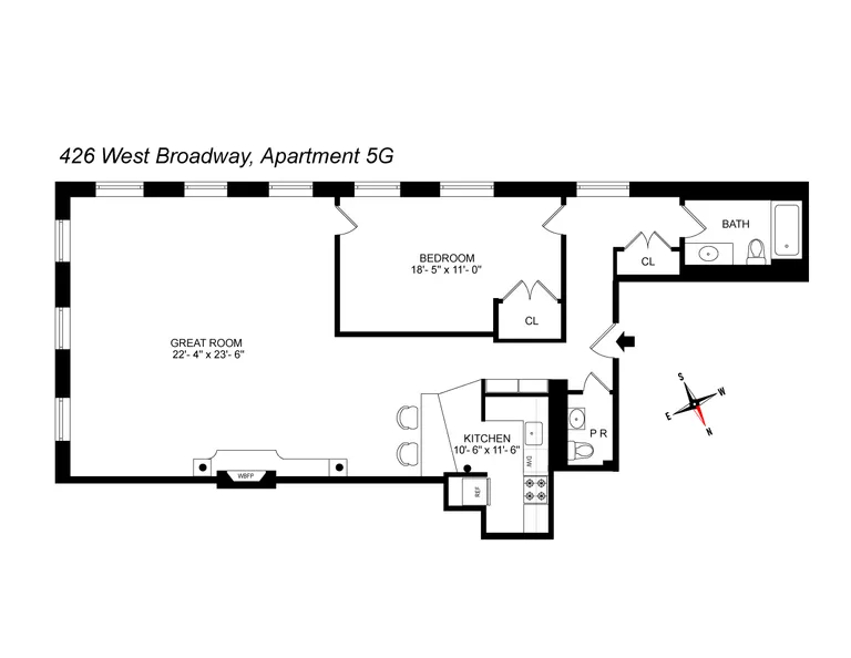 426 West Broadway, 5G | floorplan | View 6