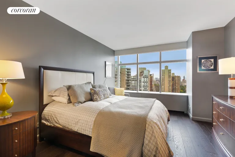 New York City Real Estate | View 160 West 66th Street, 27E | Virtually Staged Bedroom | View 4