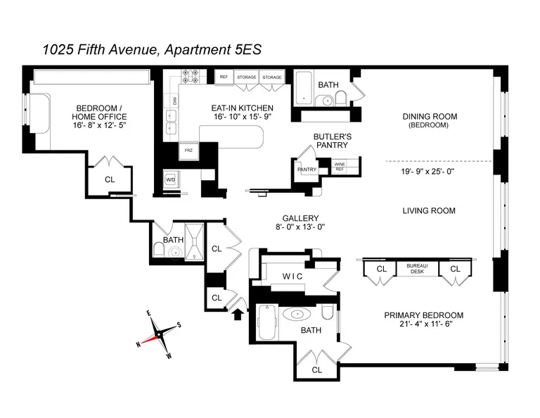 1025 Fifth Avenue, 5ES | floorplan | View 11