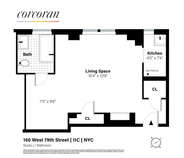 150 West 79th Street, 11CD | floorplan | View 11