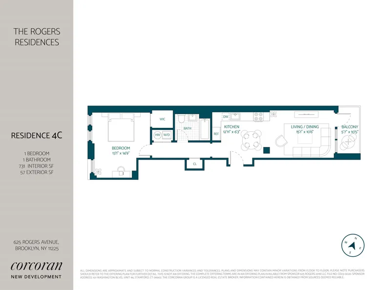 625 Rogers Avenue, 4C | floorplan | View 9