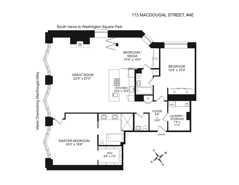 173 Macdougal Street, 4E | floorplan | View 4