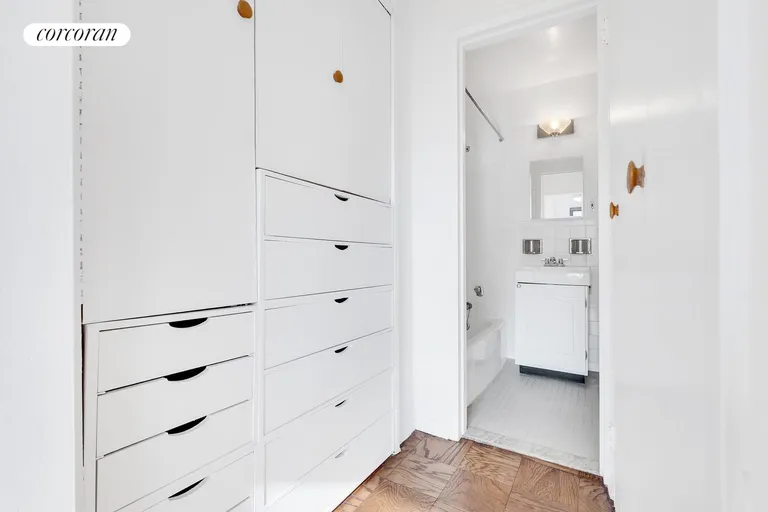 New York City Real Estate | View 382 Central Park West, 14T | Dressing area with drawers and clst | View 8
