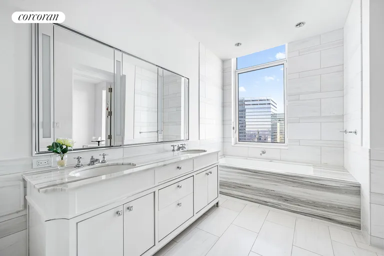 New York City Real Estate | View 30 Park Place, 61A | Primary Bathroom | View 9