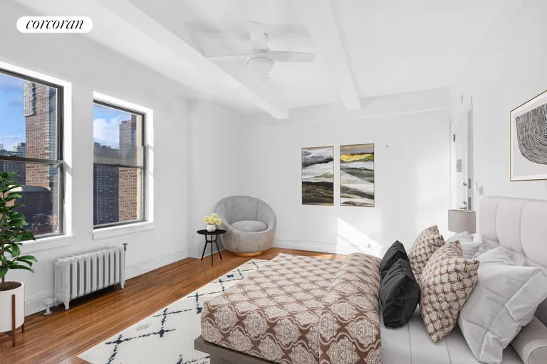 New York City Real Estate | View 40 West 72nd Street, 156AB | Virtually Staged Primary Bedroom | View 3
