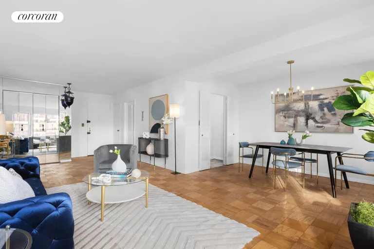 New York City Real Estate | View 333 East 55th Street, 10G | LIVING ROOM WITH DINING AREA | View 2