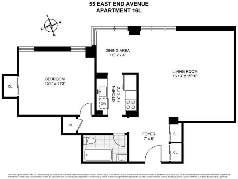 55 East End Avenue, 16L | floorplan | View 6