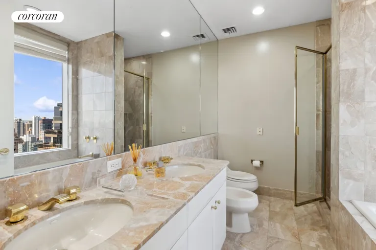New York City Real Estate | View 845 United Nations Plaza, 49E | Main Bathroom | View 13